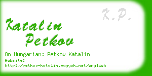 katalin petkov business card
